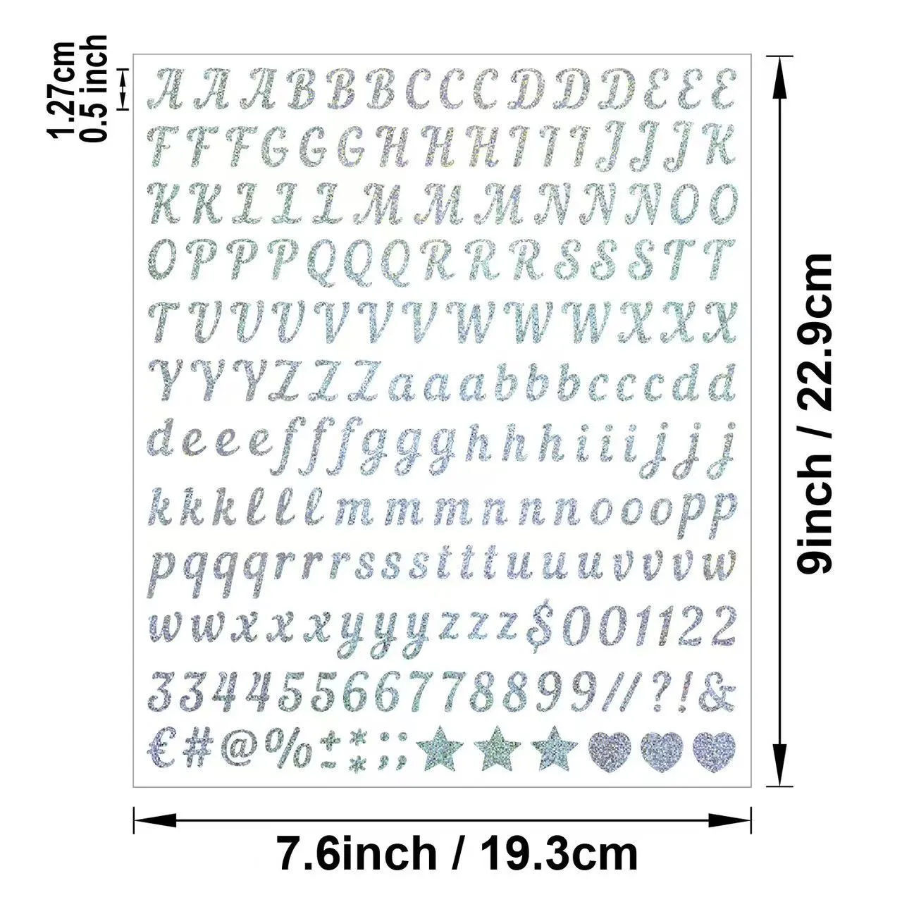 Декоративен стикер от пясъчник с букви и цифри